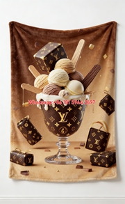 LV Ice Cream Sundae Flannel Throw 293